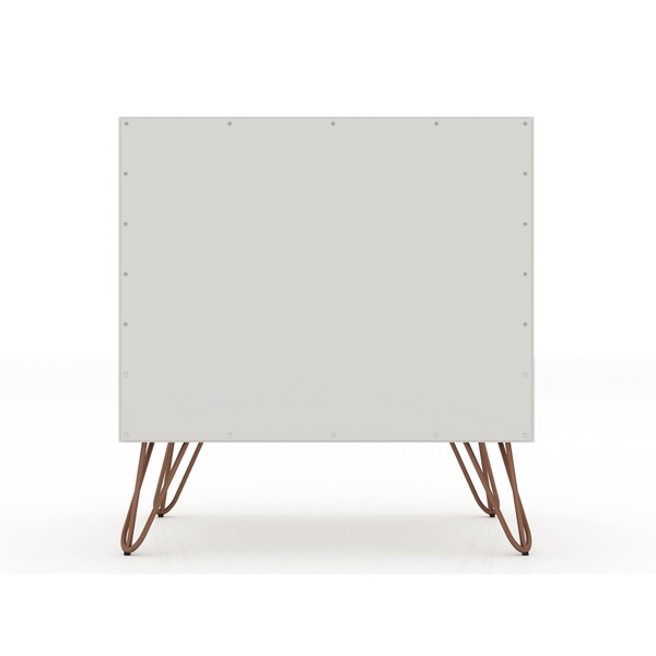 Manhattan Comfort Rockefeller Nightstand 1.0 in Off White and Nature (Set of 2) - 2-101GMC3