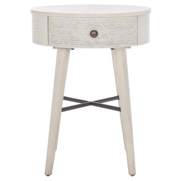Safavieh Scully 1 Drawer Nightstand, White Washed & Antique Gold - NST6406A
