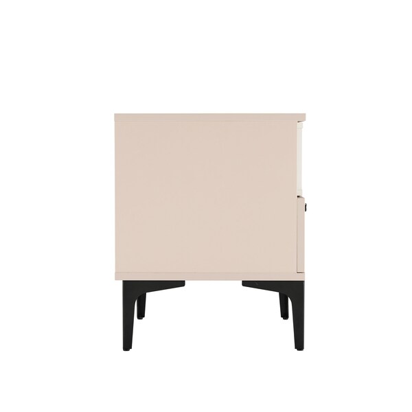 Manhattan Comfort Amara Nightstand in Pale Rose and White - NS006-PK