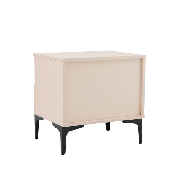 Manhattan Comfort Amara Nightstand in Pale Rose and White - NS006-PK