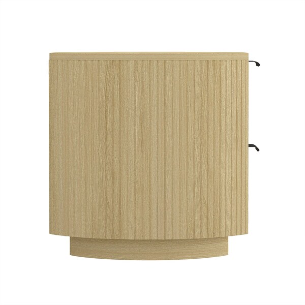 Manhattan Comfort Olivia Nightstand in Natural Oak and Black - Set of 2 - 2-NS010-NO
