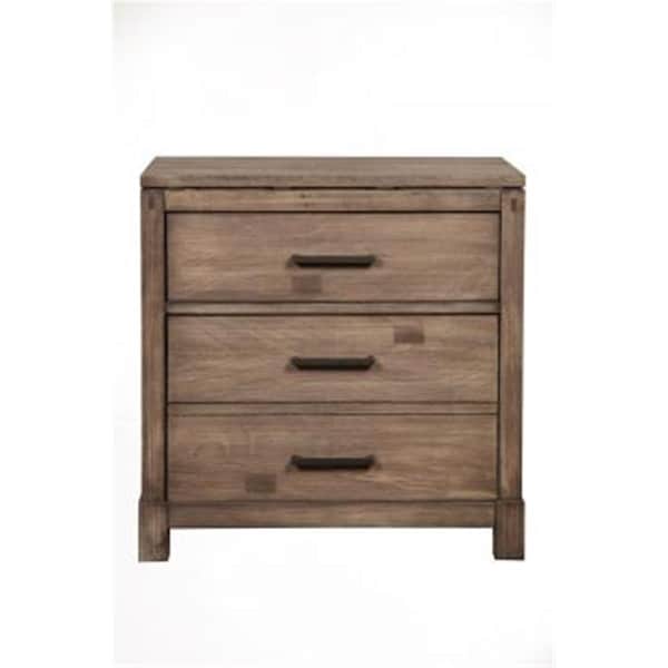 Alpine Furniture Sydney Nightstand, Weathered Grey - 1700-02