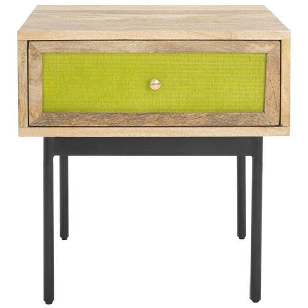 Safavieh Bahiti 1 Drawer Nighstand, Natural & Black - NST9008A