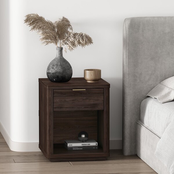 Manhattan Comfort Evelyn Nightstand in Brown - NS011-BR