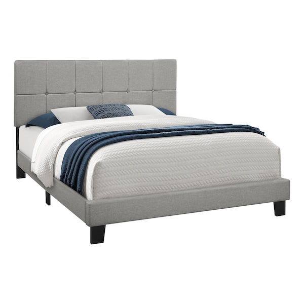 Monarch Specialties Bedroom Accent, Nightstand, End, Side, Lamp, Storage Drawer, Bedroom, Upholstered, Linen Look, Beige - I 5605