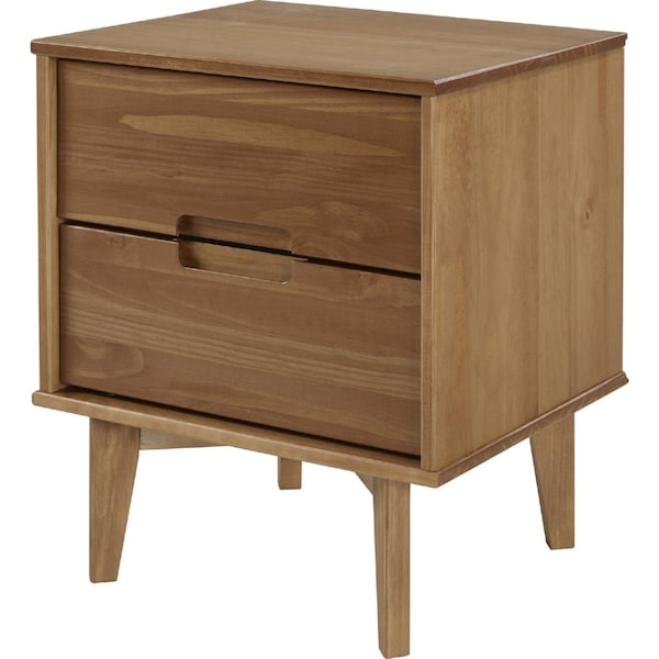 Walker Edison Furniture Walker Edison Furniture  Mid Century Modern Wood Night Stand, Caramel - BR2DSLNSCA