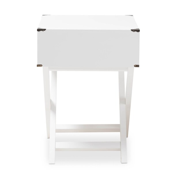 Baxton Studio Curtice Modern White 1-Drawer Wooden Bedside Table - 139-7629