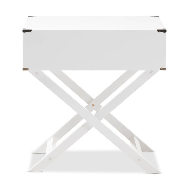 Baxton Studio Curtice Modern White 1-Drawer Wooden Bedside Table - 139-7629