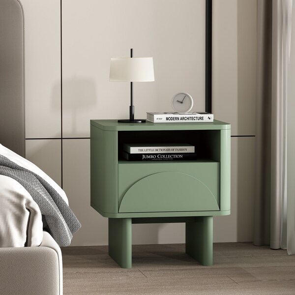Manhattan Comfort Ella Nightstand in Sage Green - NS005-GR