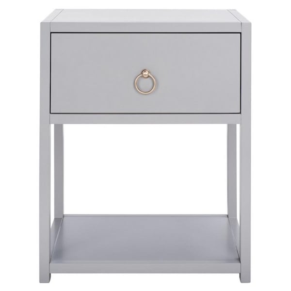 Safavieh Yudi 1 Drawer 1 Shelf Nightstand, Grey - NST9201D