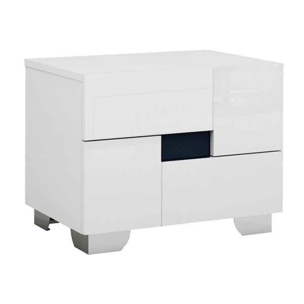 Salle De Bain Usa Superb High Gloss Nightstand, White - 18 in. - SA3082514