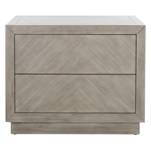 Safavieh Steve 2 Drawer Wood Nightstand, Light Grey - SFV7700C