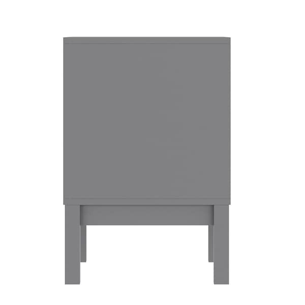 Flash Furniture Dallas Wooden Night Stand, Bedroom Side Table with 2 Storage Drawers for Kids in Gray - MG-9007-1-2NS-GY-GG