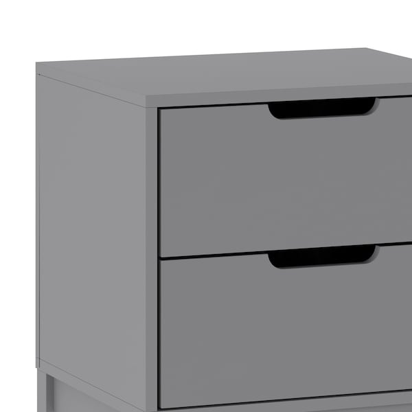 Flash Furniture Dallas Wooden Night Stand, Bedroom Side Table with 2 Storage Drawers for Kids in Gray - MG-9007-1-2NS-GY-GG