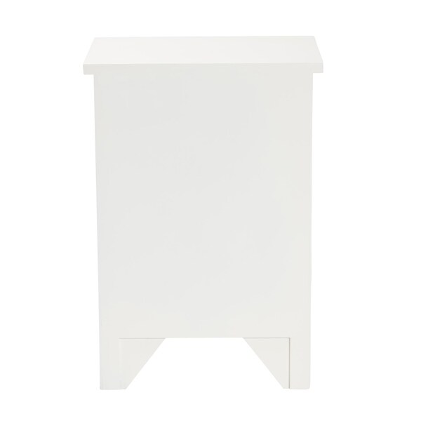 Baxton Studio Lambert Traditional White Finished Wood 1-Drawer Nightstand - 194-11932-ZORO