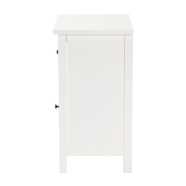Baxton Studio Lambert Traditional White Finished Wood 1-Drawer Nightstand - 194-11932-ZORO