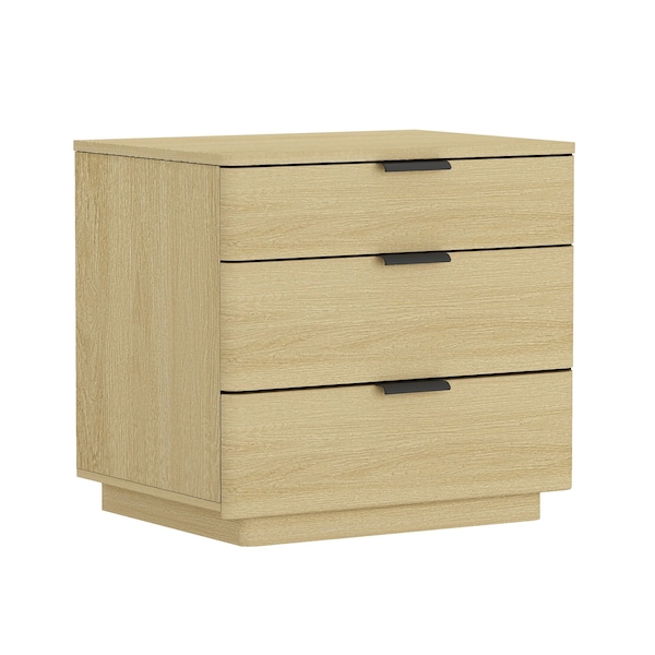 Manhattan Comfort Payton Nightstand in Natural Oak and Black - Set of 2 - 2-NS009-NO