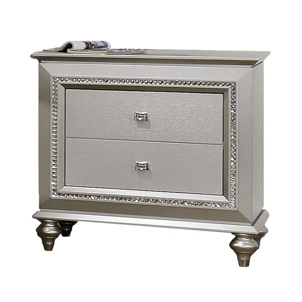 Homeroots 18 x 30 x 30 in. Champagne Wood Nightstand - 347169