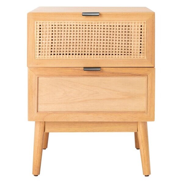 Safavieh Baisley 2 Drawer Rattan Night Stand, Natural - NST5003A