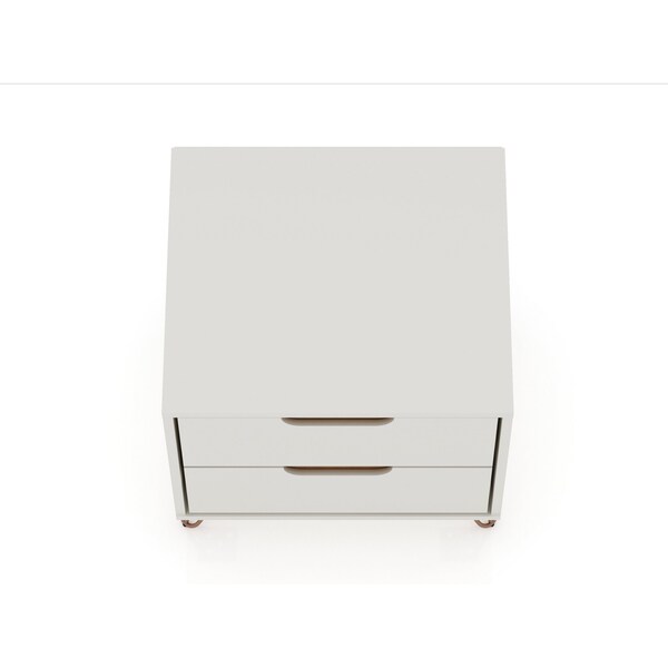 Manhattan Comfort Rockefeller Nightstand 2.0 in Off White and Nature (Set of 2) - 2-102GMC3