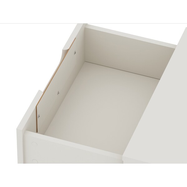 Manhattan Comfort Rockefeller Nightstand 2.0 in Off White and Nature (Set of 2) - 2-102GMC3