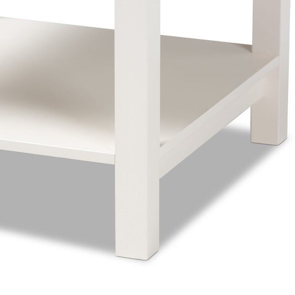Baxton Studio Willow Transitional White Finished 2-Drawer Wood Nightstand - 163-9034