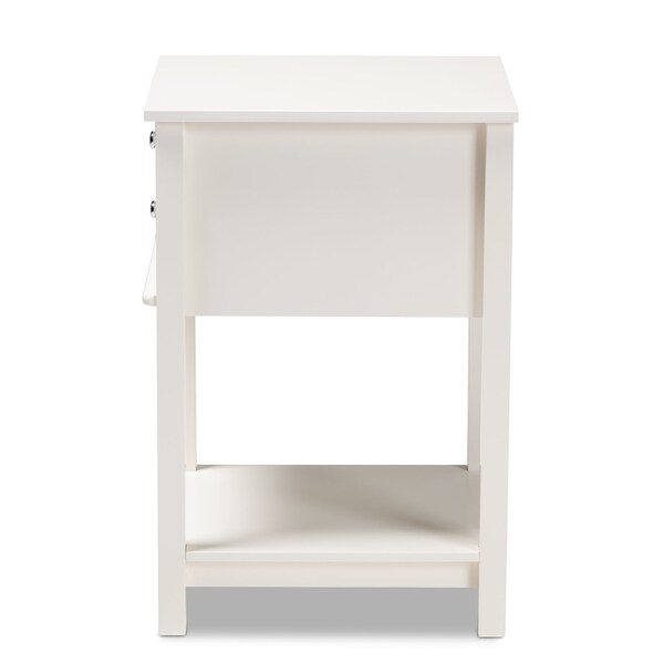 Baxton Studio Willow Transitional White Finished 2-Drawer Wood Nightstand - 163-9034