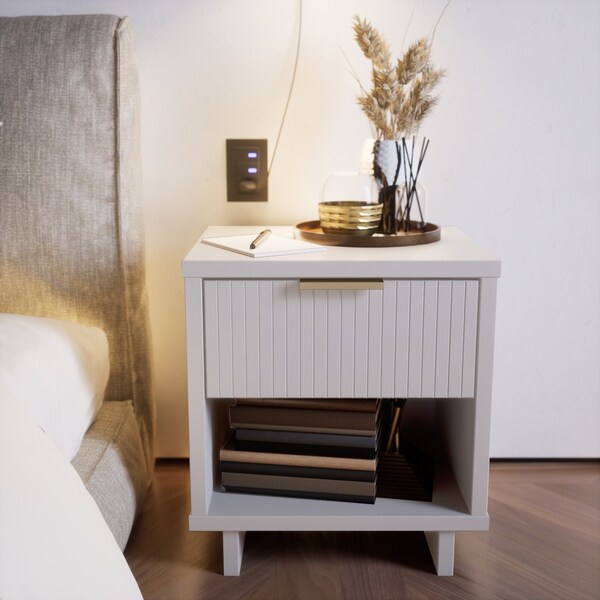 Manhattan Comfort Granville Nightstand 1.0 in White - NS-5001
