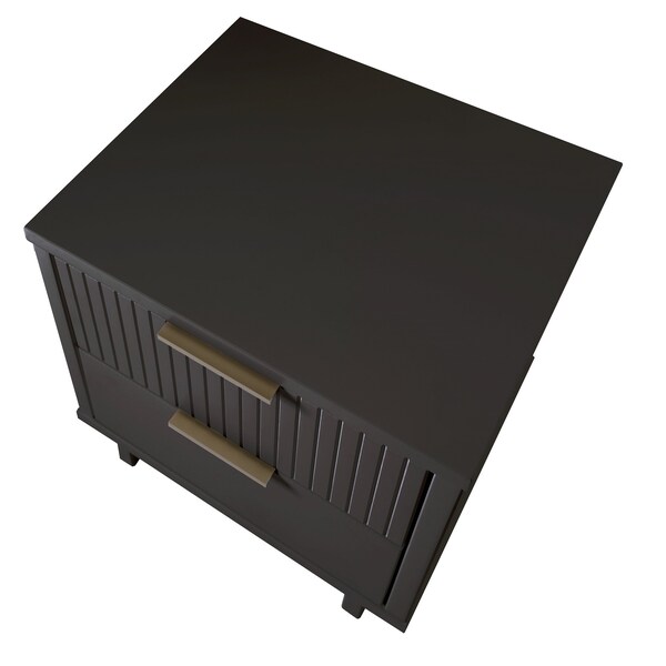 Manhattan Comfort Granville Nightstand 2.0 in Dark Grey - NS-5015