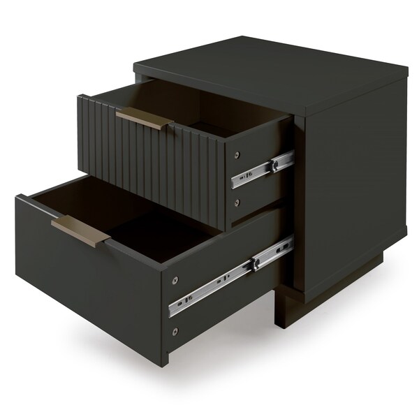 Manhattan Comfort Granville Nightstand 2.0 in Dark Grey - NS-5015