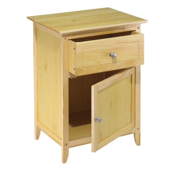 Doba-Bnt Night Stand with Cabinet and Drawer - Natural - SA143726