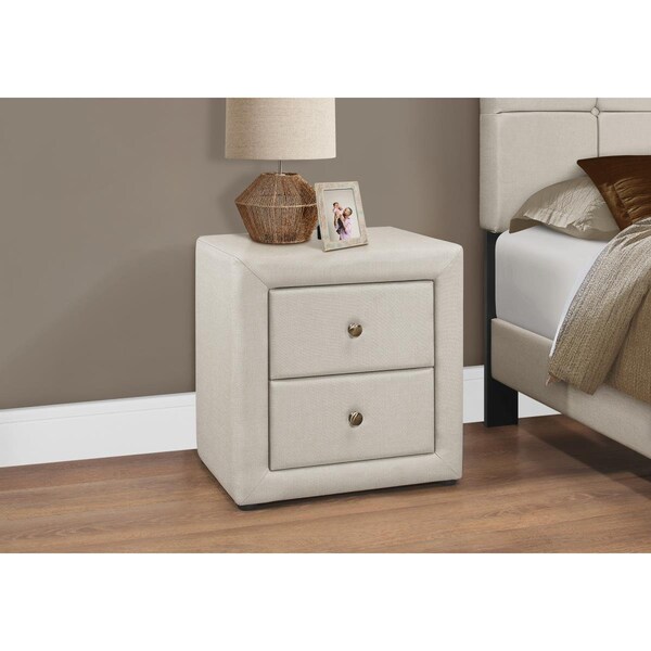 Clean Choice 21 in. Bedroom Accent Night Stand, Beige - Linen - CL2456400