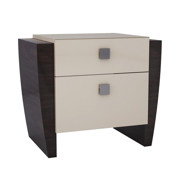 Kd Estanteria Refined High Gloss Nightstand, Beige - 22 in. - KD3097440