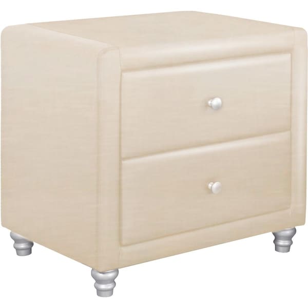 Templeton Upholstered 2 Drawer Nightstand - Beige - 20 x 21 x 19 in. - TE2838432