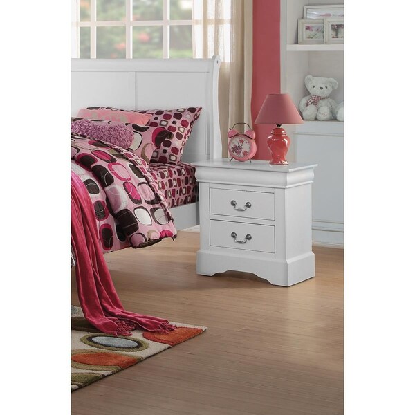 Gfancy Fixtures 22 x 16 x 24 in. Metal Nightstand, White - GF3099681
