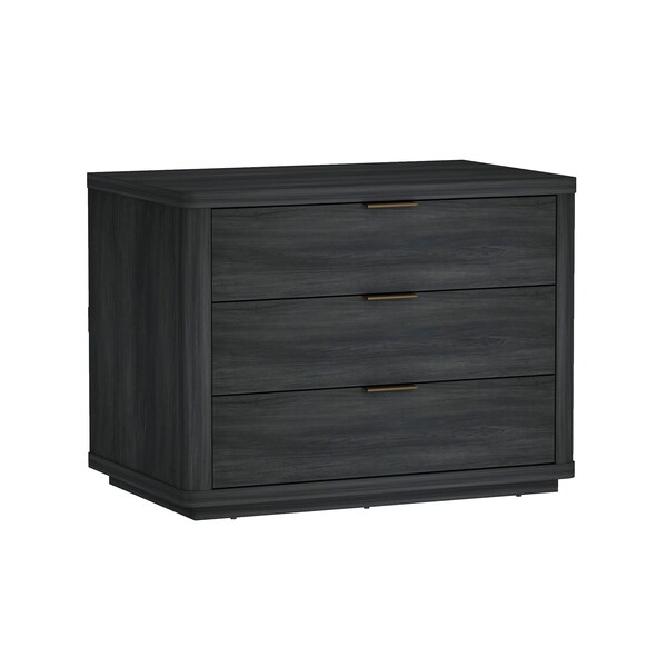 Manhattan Comfort Evelyn 32in Nightstand 4.0 in Charcoal Grey - Set of 2 - 2-NS014-CH