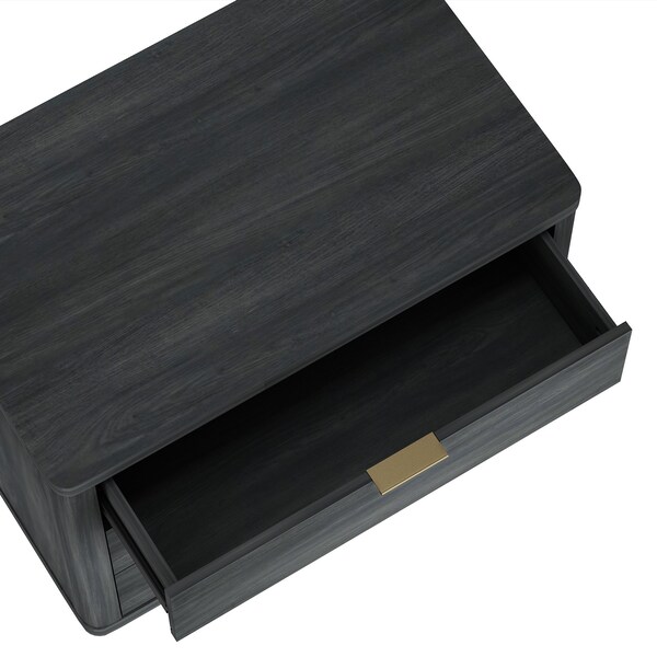Manhattan Comfort Evelyn 32in Nightstand 4.0 in Charcoal Grey - Set of 2 - 2-NS014-CH