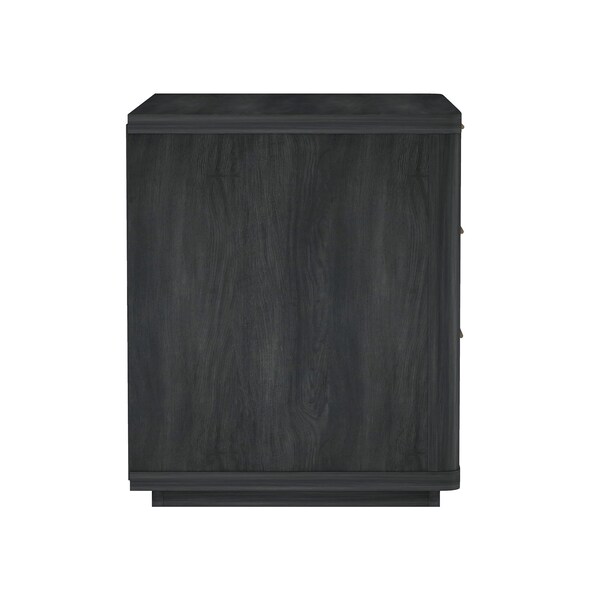 Manhattan Comfort Evelyn 32in Nightstand 4.0 in Charcoal Grey - Set of 2 - 2-NS014-CH