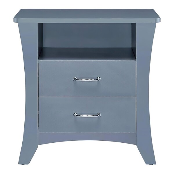 Acme 2-Drawer Wooden Nightstand in Gray - ER-0129GY