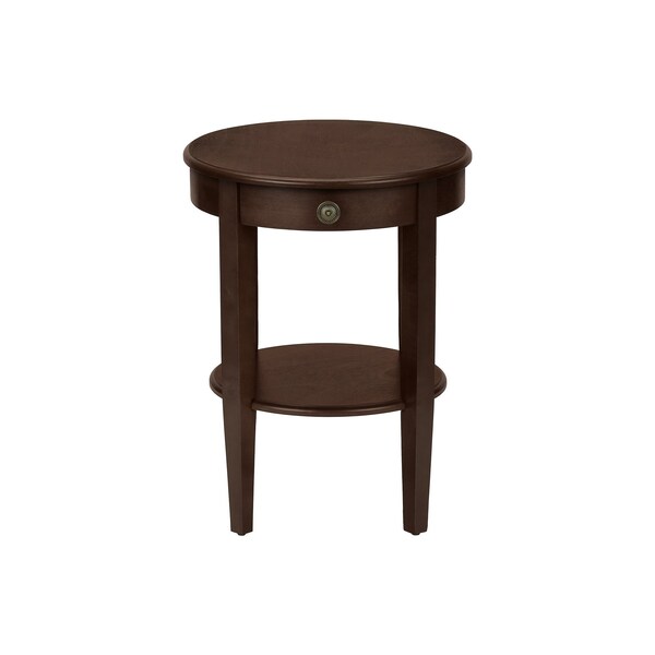 Monarch Specialties Accent Table, 2 Tier, End, Side Table, Round, Nightstand, Bedroom, Lamp, Brown Veneer, Transitional - I 3975