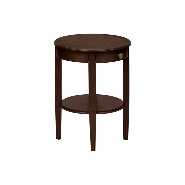 Monarch Specialties Accent Table, 2 Tier, End, Side Table, Round, Nightstand, Bedroom, Lamp, Brown Veneer, Transitional - I 3975