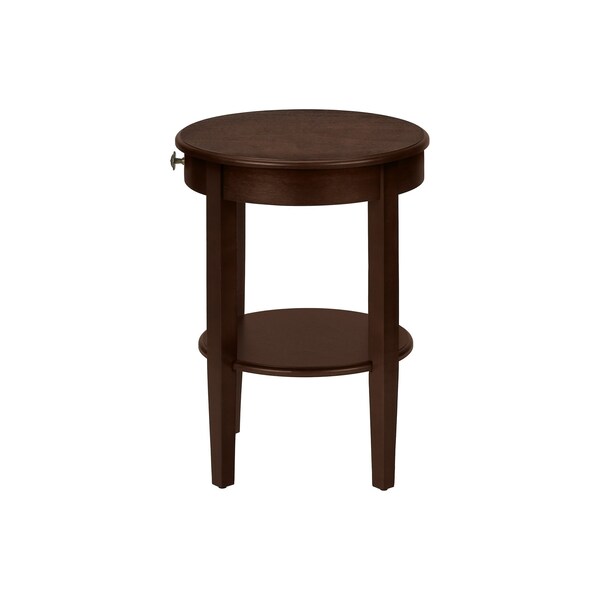 Monarch Specialties Accent Table, 2 Tier, End, Side Table, Round, Nightstand, Bedroom, Lamp, Brown Veneer, Transitional - I 3975