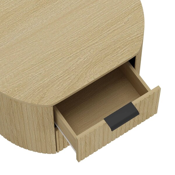 Manhattan Comfort Olivia Nightstand in Natural Oak and Black - NS010-NO