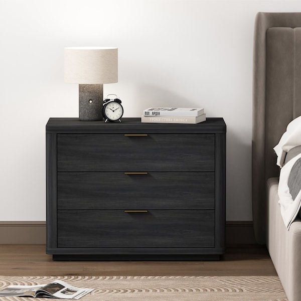 Manhattan Comfort Evelyn 32in Nightstand 4.0 in Charcoal Grey - NS014-CH