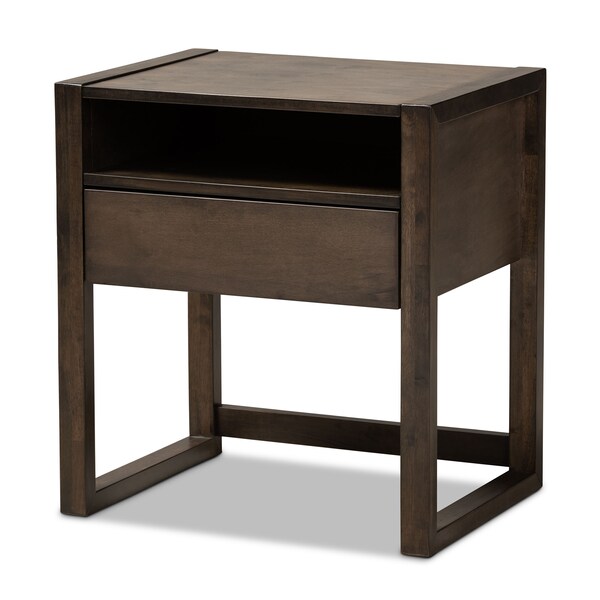 Baxton Studio Inicio Ash Brown Finished 1-Drawer Wood Nightstand - 157-9080