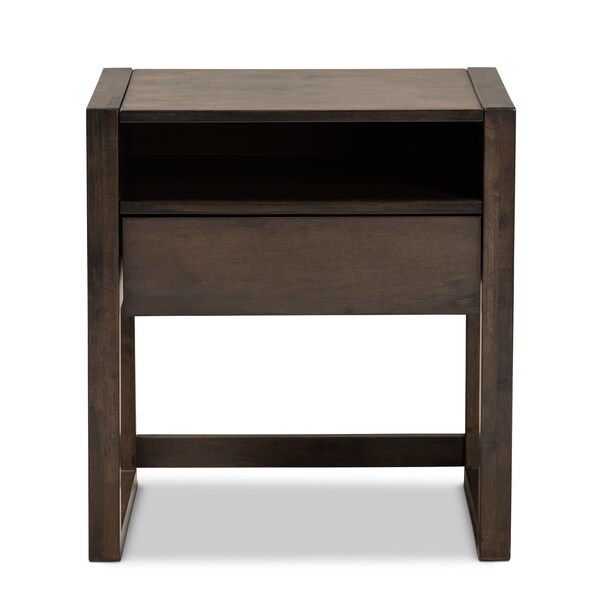 Baxton Studio Inicio Ash Brown Finished 1-Drawer Wood Nightstand - 157-9080