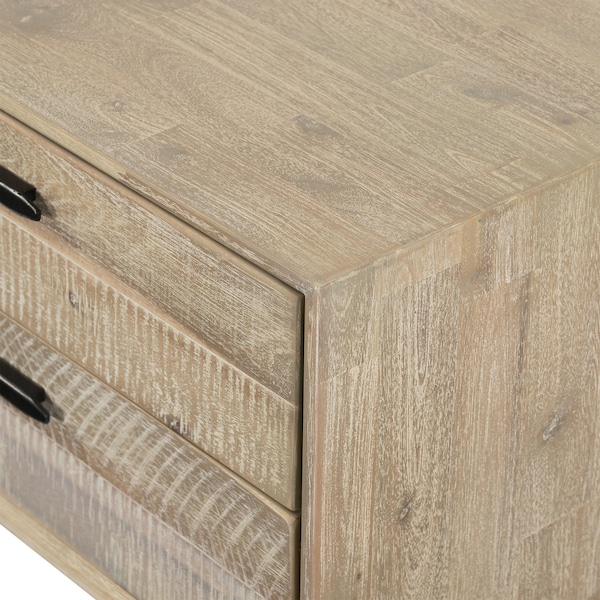 Armen Living Baly Acacia Mid-Century Gray 2 Drawer Night stand - LCLFLAGR