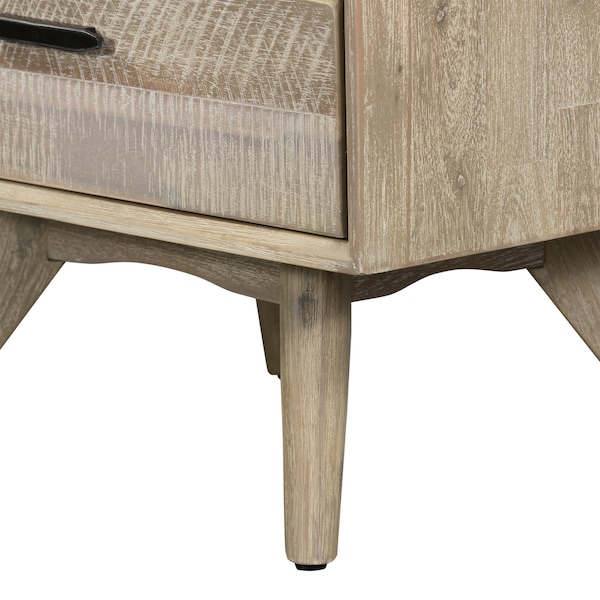 Armen Living Baly Acacia Mid-Century Gray 2 Drawer Night stand - LCLFLAGR