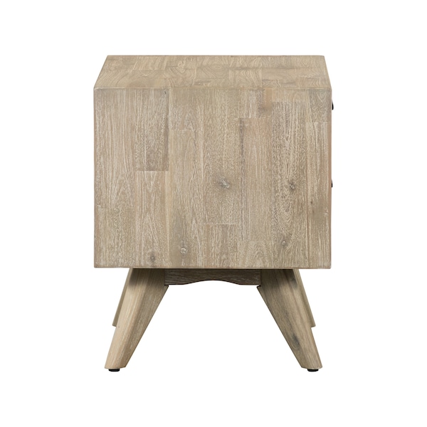 Armen Living Baly Acacia Mid-Century Gray 2 Drawer Night stand - LCLFLAGR