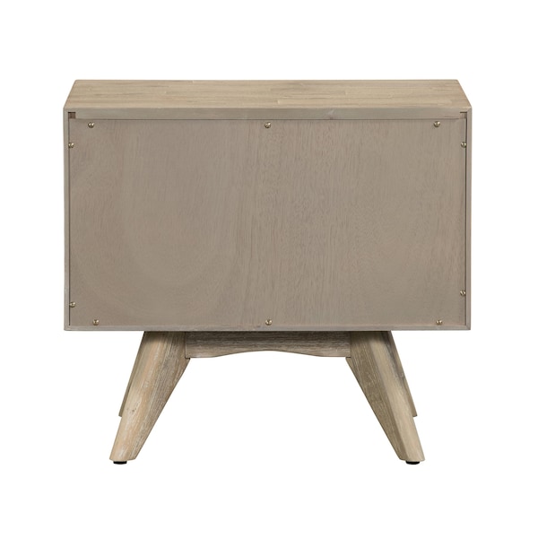 Armen Living Baly Acacia Mid-Century Gray 2 Drawer Night stand - LCLFLAGR